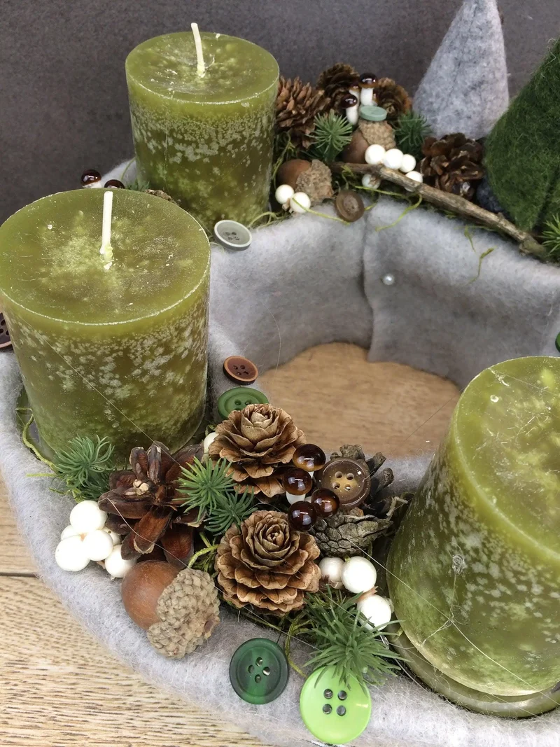 Adventskranz rund – mehrjährig wiederverwendbar & handgefertigt festli