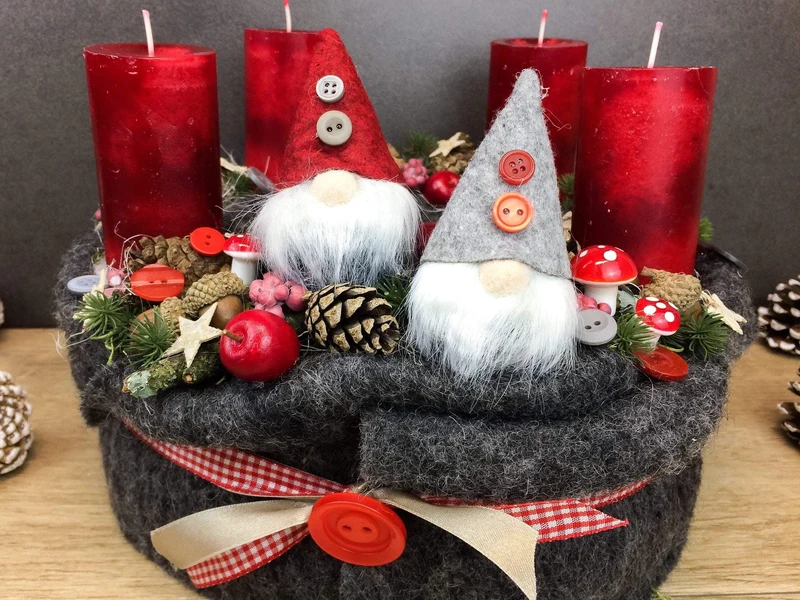 Adventskranz rund – mehrjährig wiederverwendbar & handgefertigt festli