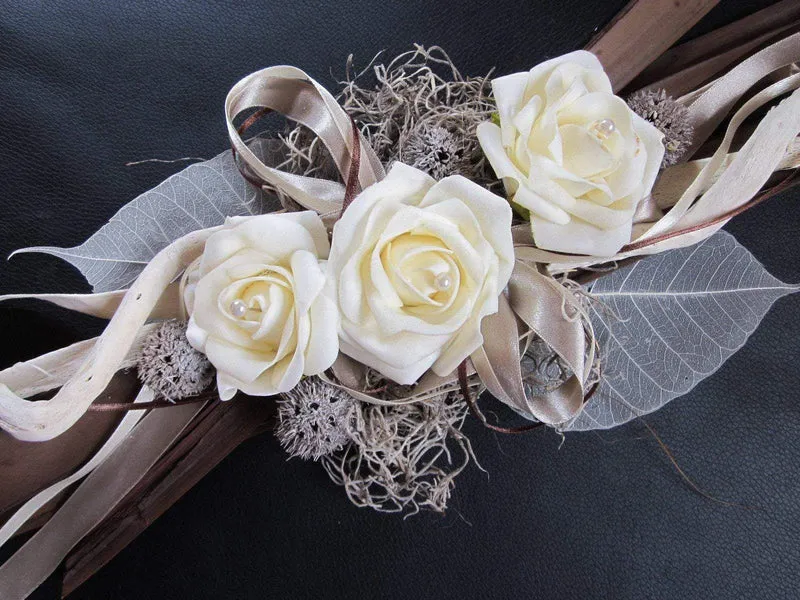 Tischgesteck Isolde lang – Seidenblumen Tischdeko Hochzeit Wunschfarbe