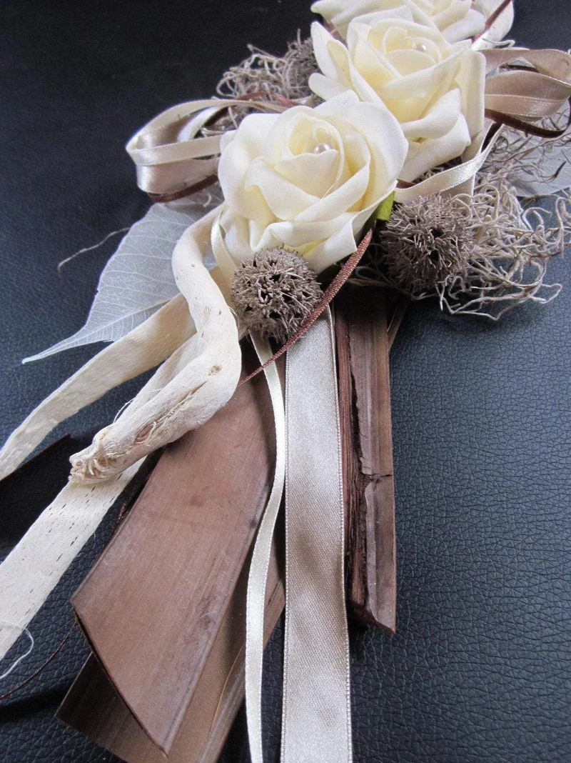 Tischgesteck Isolde lang – Seidenblumen Tischdeko Hochzeit Wunschfarbe