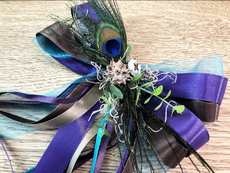Autoschleifen 2er Set handgefertigt – Seidenblumen Hochzeit Deko