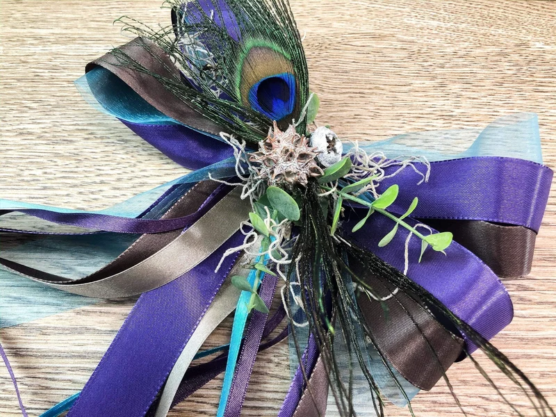 Autoschleifen 2er Set handgefertigt – Seidenblumen Hochzeit Deko