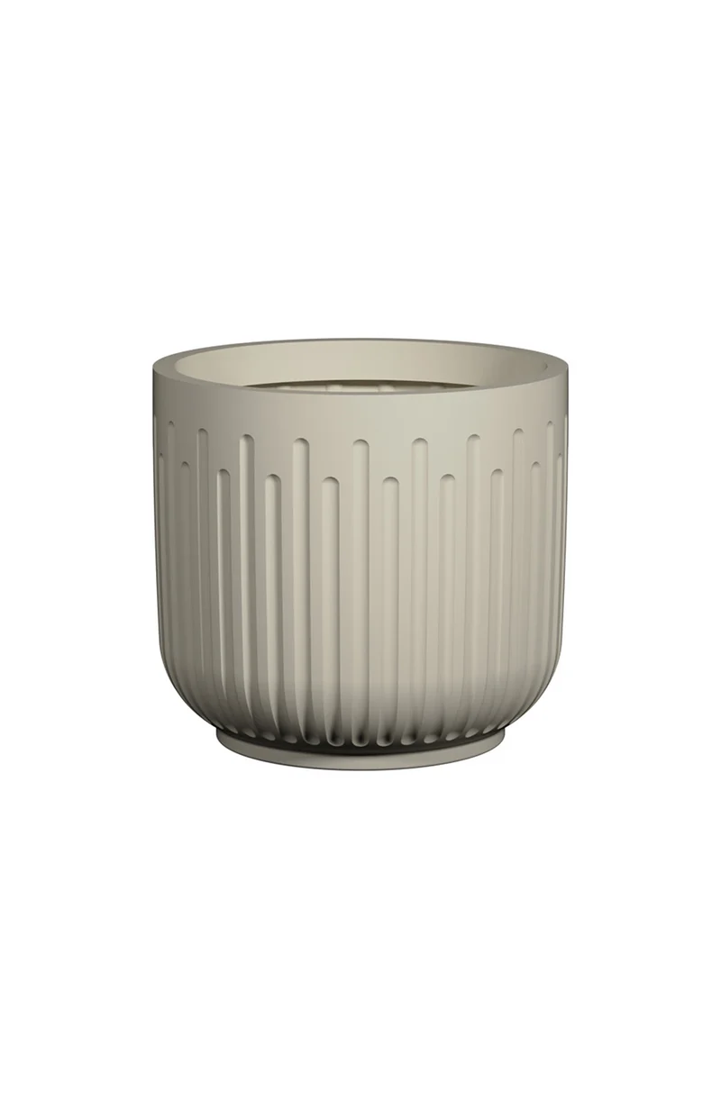 Blumentopf Arcus Seidenweiß aus Fiberglas
