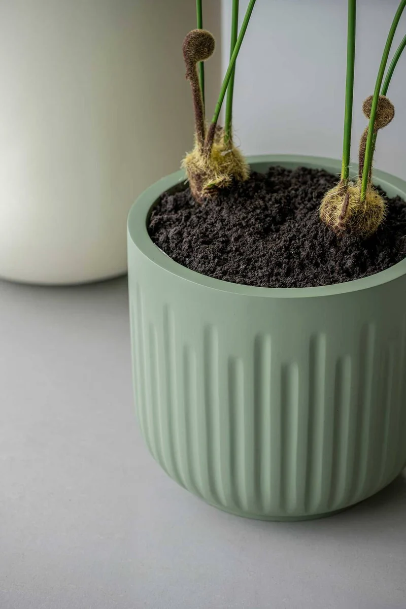 Blumentopf Arcus Salbeigrün aus Fiberglas
