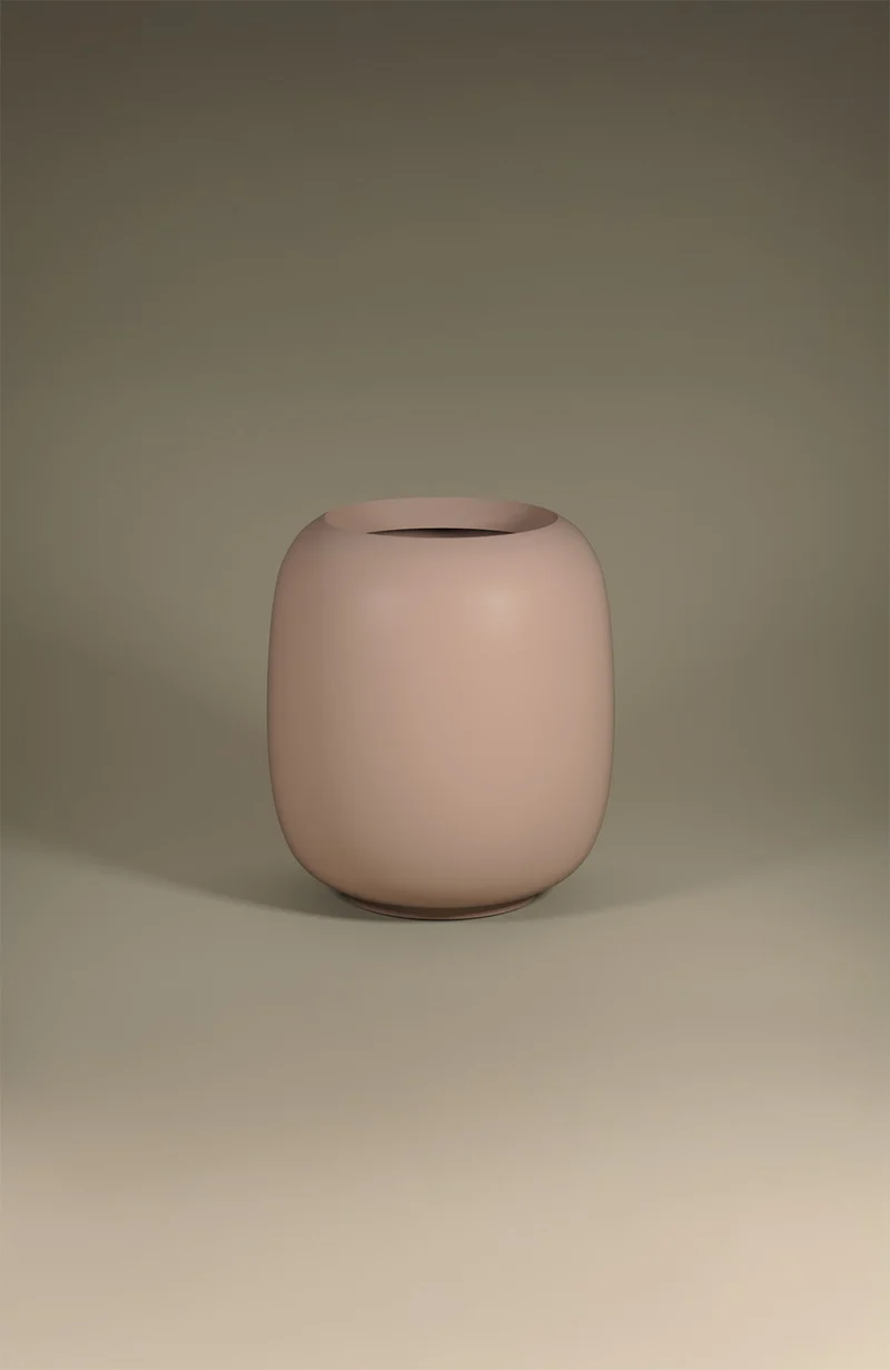 Blumentopf Sphere Puderrosa aus Fiberglas