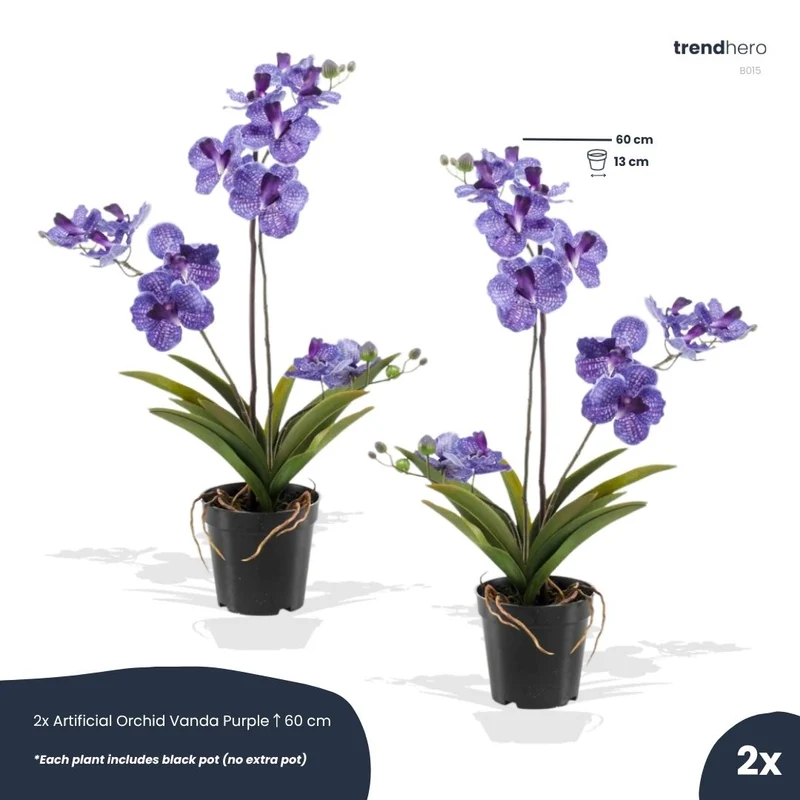 Orchid Vanda purple 2 pcs - Artificial Plants - Bundle set