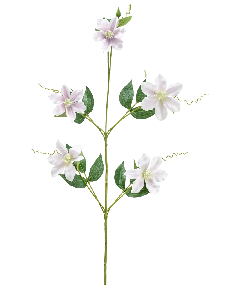 Kunstbloem Celematis 78 cm wit