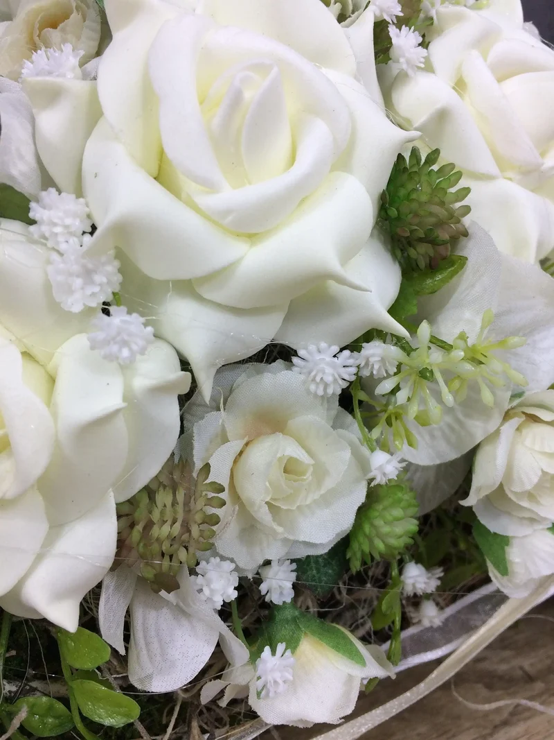 Rose Grabherz Seidenblumen – handgefertigter Grabschmuck