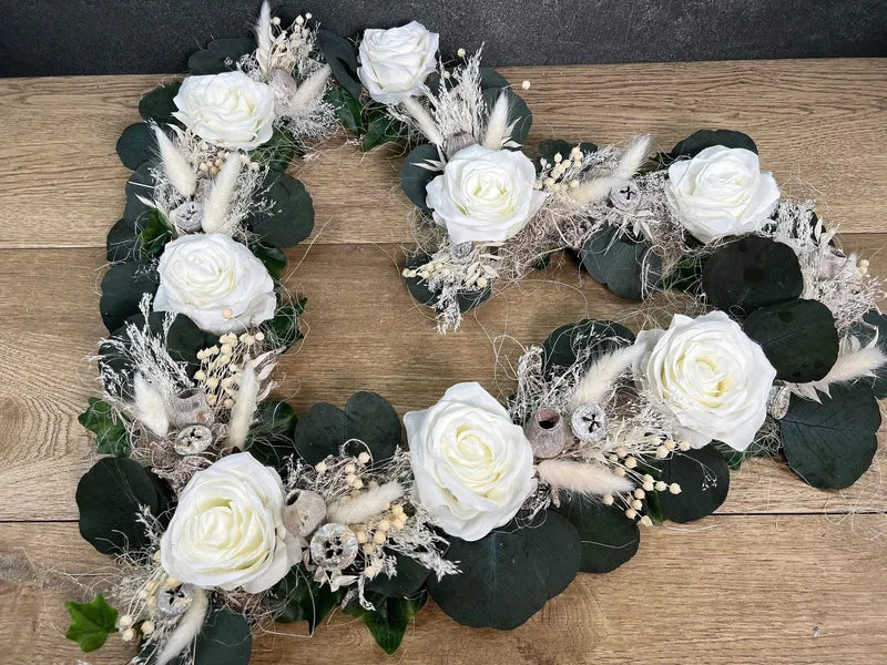 Hochzeit Autoschmuck Set 3-teilig – Seidenblumen Brautauto Schmuck – W