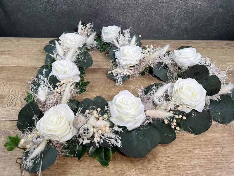Hochzeit Autoschmuck Set 3-teilig – Seidenblumen Brautauto Schmuck – W