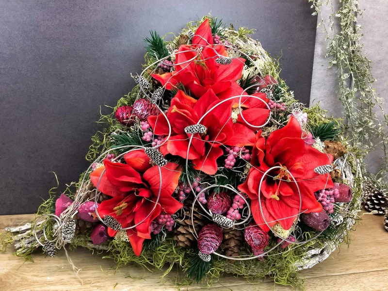 Grabherz Amaryllis Seidenblumen – langlebiger Grabschmuck