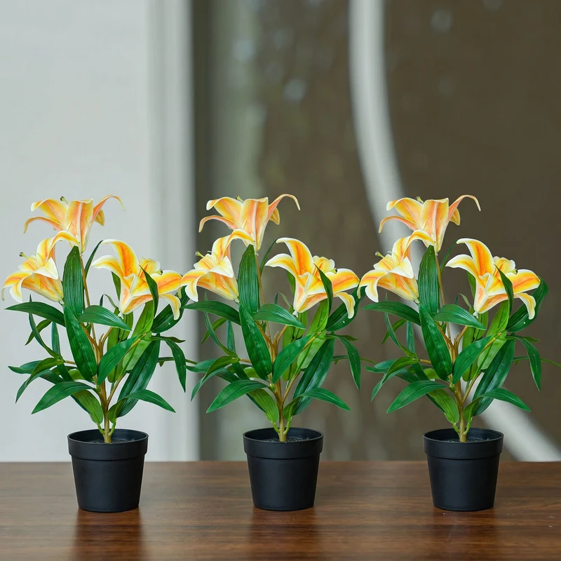 Lily yellow/orange 3 pcs - Artificial Plants - Bundle set