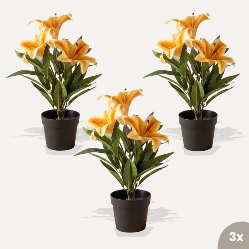 Lily yellow/orange 3 pcs - Artificial Plants - Bundle set