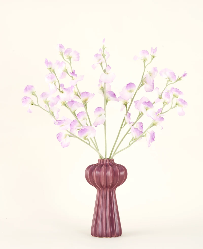 Zijden kunstbloemen boeket Erwt lila