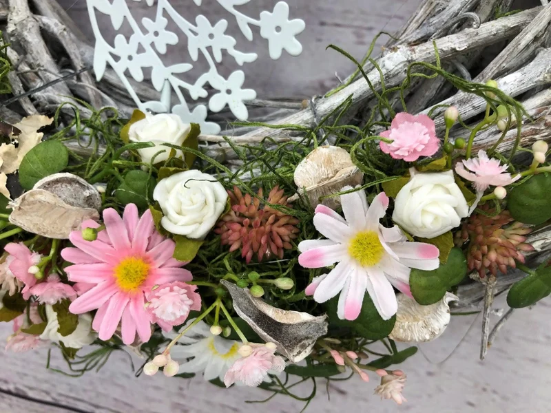Frühlingskranz Türkranz Kirschblüten Fee – ganzjährig Seidenblumen modern