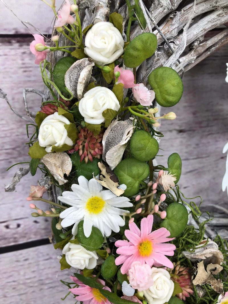 Frühlingskranz Türkranz Kirschblüten Fee – ganzjährig Seidenblumen modern