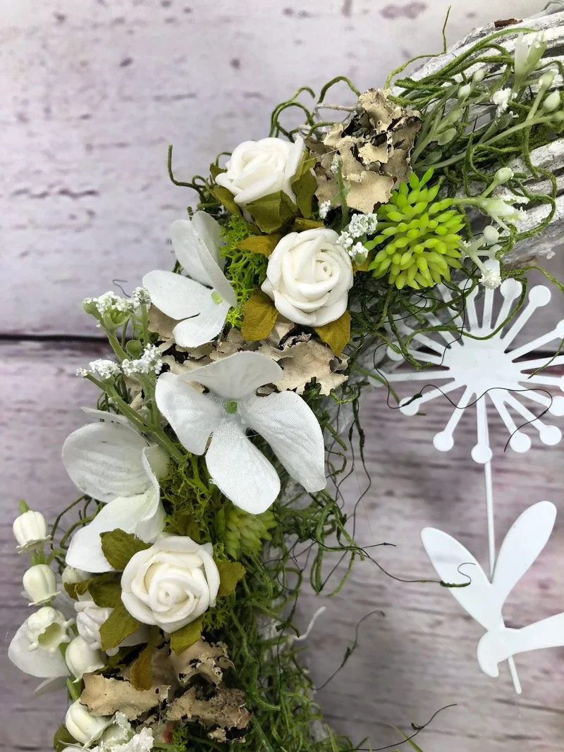 Frühlingskranz Türkranz Kirschblüten Fee – ganzjährig Seidenblumen modern