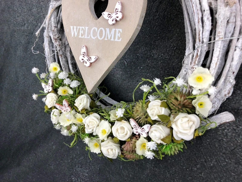 Welcome Türdeko Seidenblumen – Türkranz ganzjährig & stilvoll – Wunsch