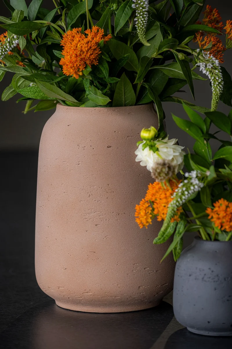 Vase Mahir Terrakotta, wasserdicht aus glasfaserverstärktem Ton