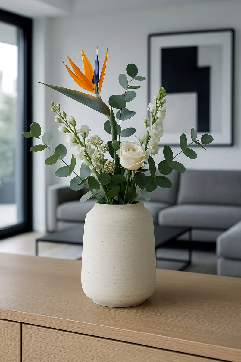 Vase Mahir Grau, wasserdicht aus glasfaserverstärktem Ton