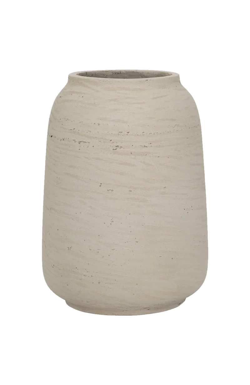 Vase Mahir Grau, wasserdicht aus glasfaserverstärktem Ton