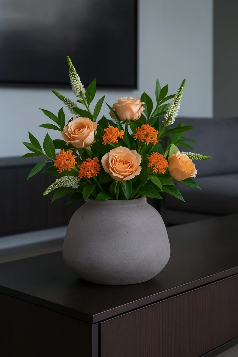Vase Imara Mocha, wasserdicht aus glasfaserverstärktem Ton