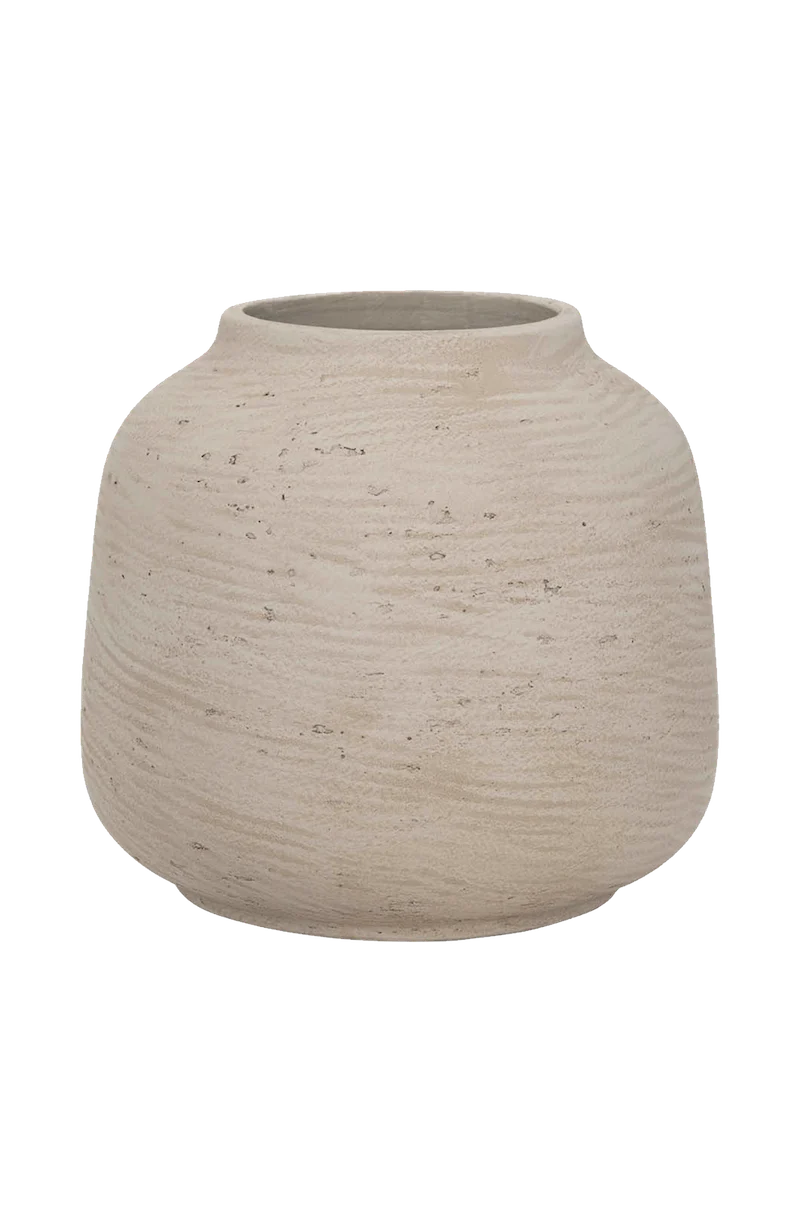 Vase Jabari Grau, wasserdicht aus glasfaserverstärktem Ton