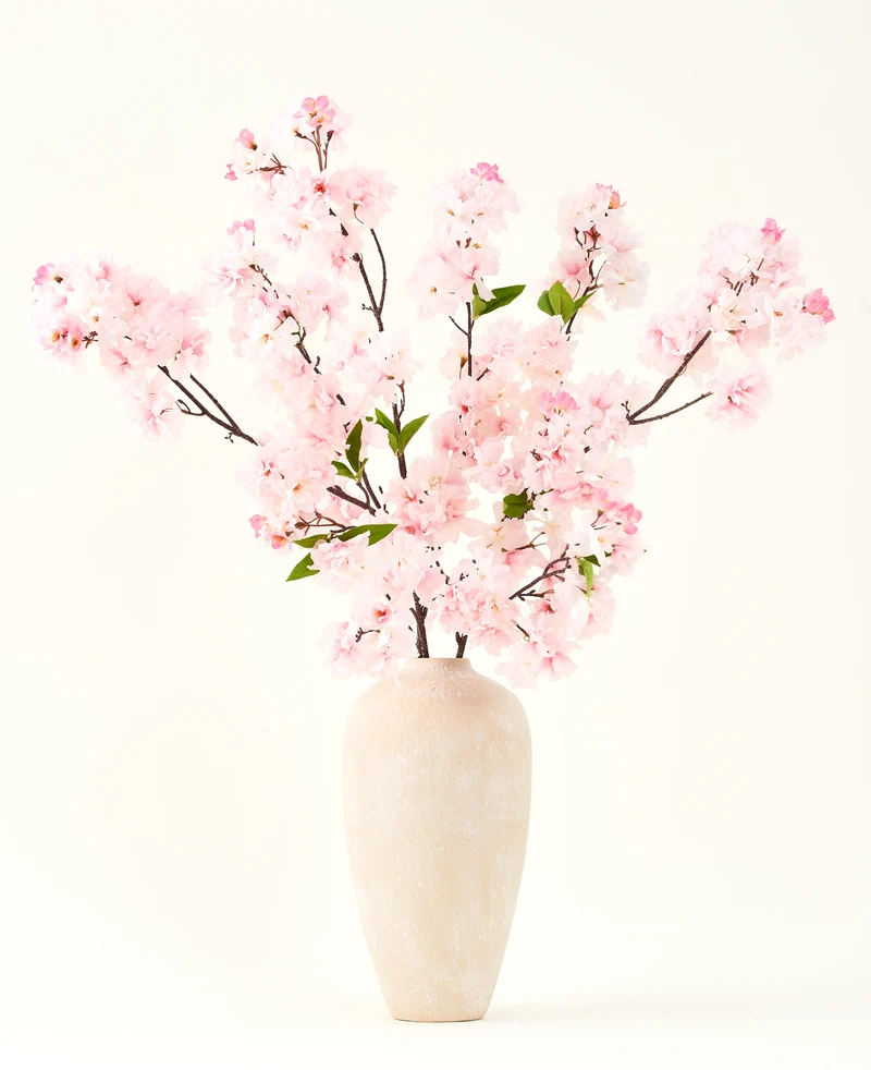 Zijden kunstbloemen boeket Kersenbloesem roze 119 cm