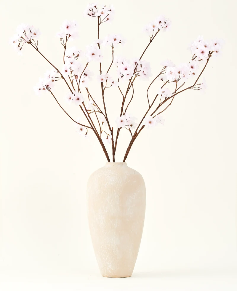 Zijden kunstbloemen boeket Kersenbloesem lichtroze 114 cm