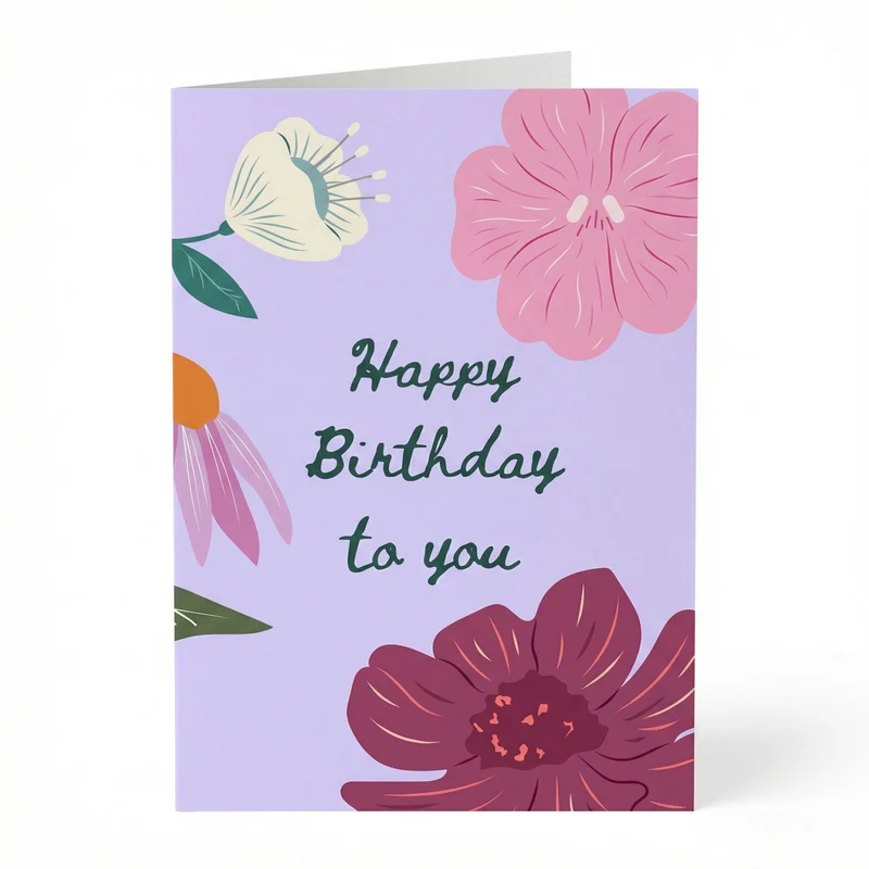 "Happy Birthday" Greeting Card - A6 Folded - Add custom message