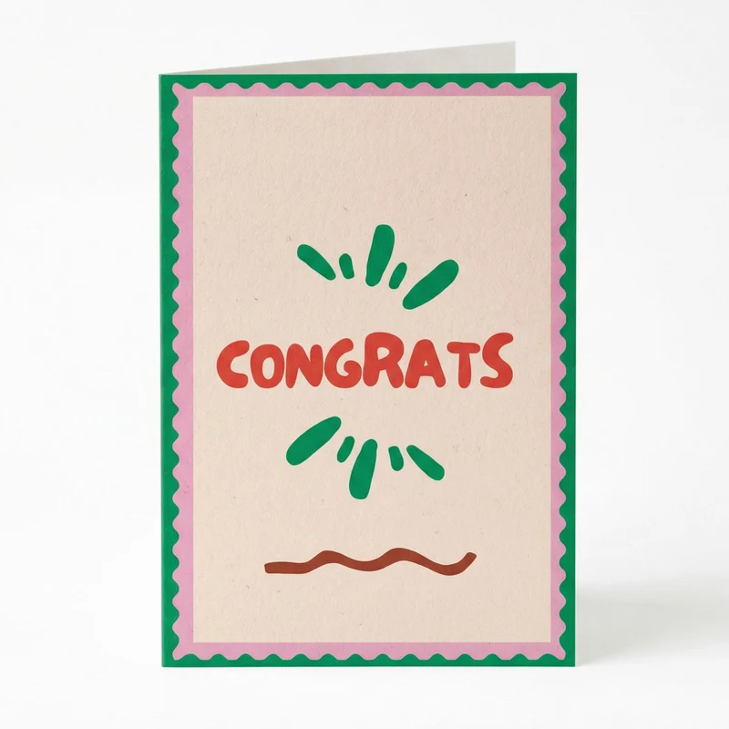 "Congrats" Greeting Card - A6 Folded - Add custom message