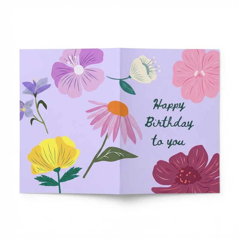 "Happy Birthday" Greeting Card - A6 Folded - Add custom message