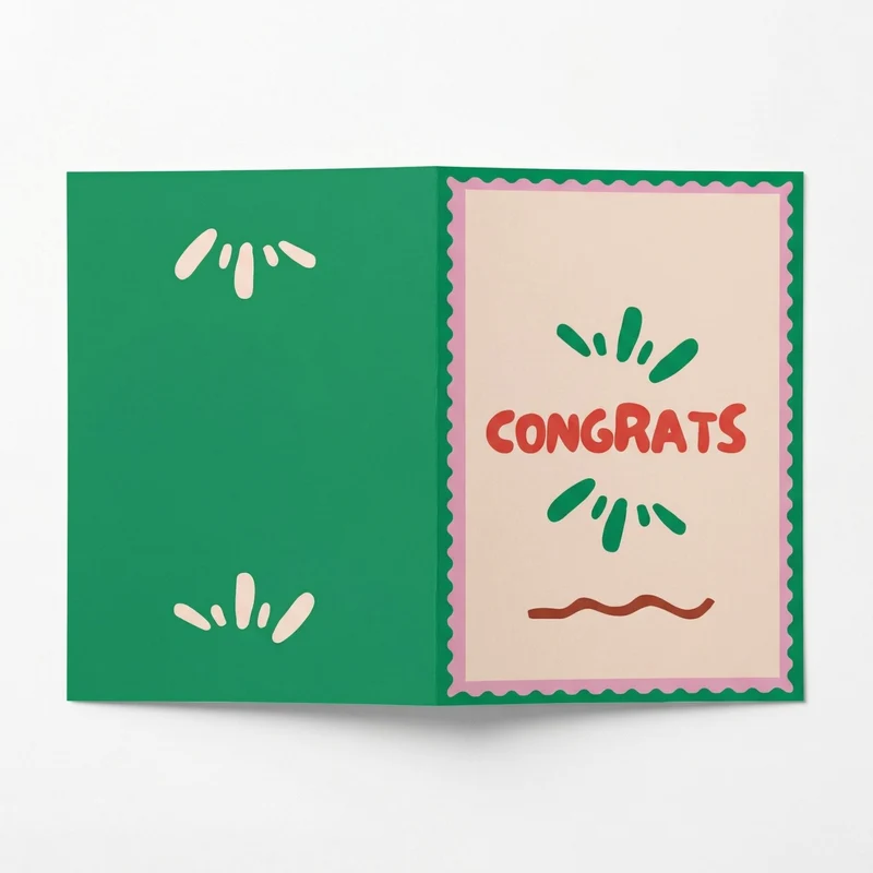 "Congrats" Greeting Card - A6 Folded - Add custom message