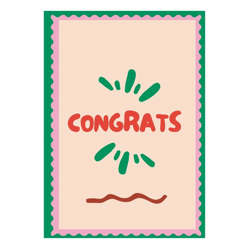 "Congrats" Greeting Card - A6 Folded - Add custom message