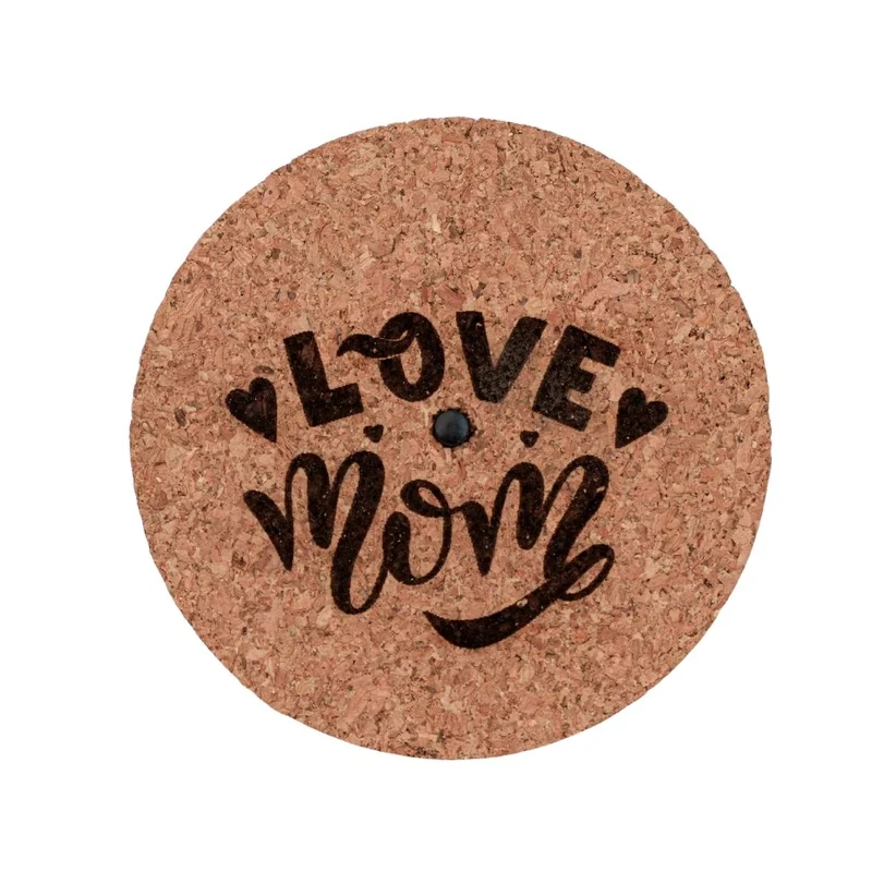 Engraved LED cork lid - 'LOVE MOM' - Cork size S