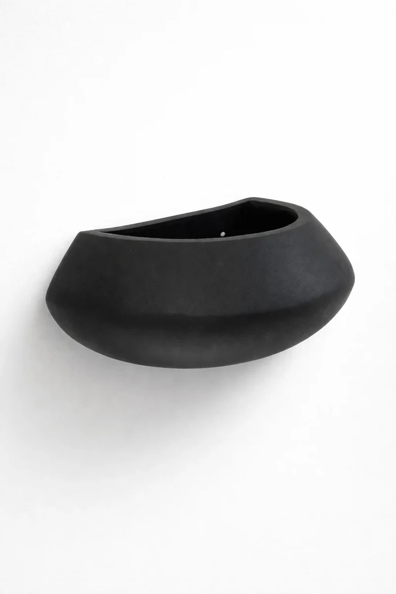 Wandpflanzschale Wally Tara Schwarz aus Fiberstone