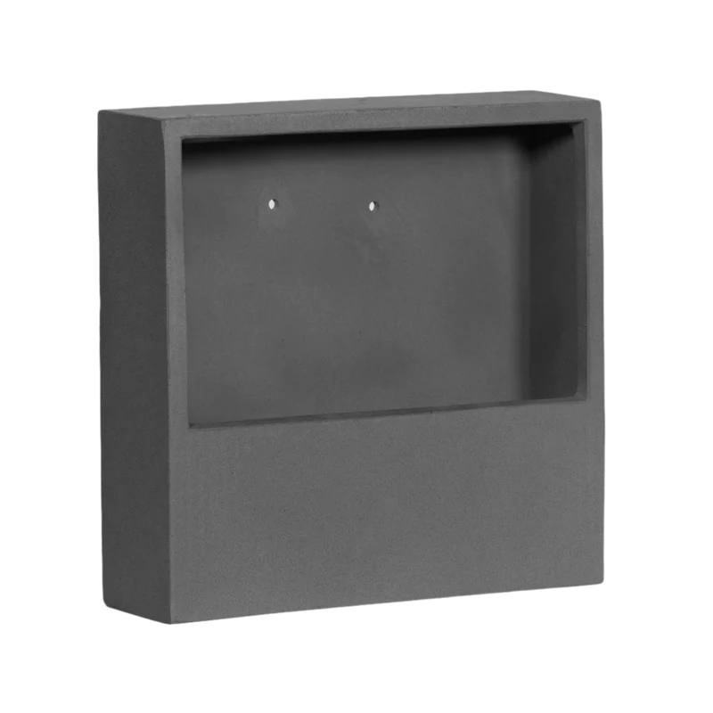 Eckige Wandpflanzschale Wally Jack Grau aus Fiberstone