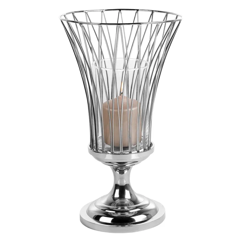 ALLEGRA Windlicht mit Glas silberfarben