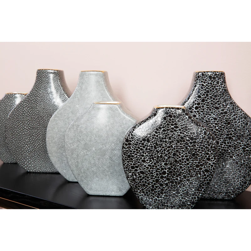 MINTA Vase schwarz-weiß