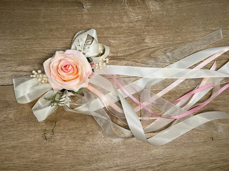 Hochzeit Schleifen Autoschmuck 2er Set – Seidenblumen langlebig