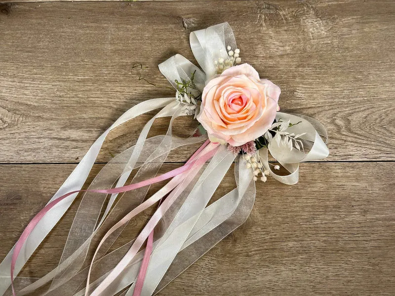 Hochzeit Schleifen Autoschmuck 2er Set – Seidenblumen langlebig
