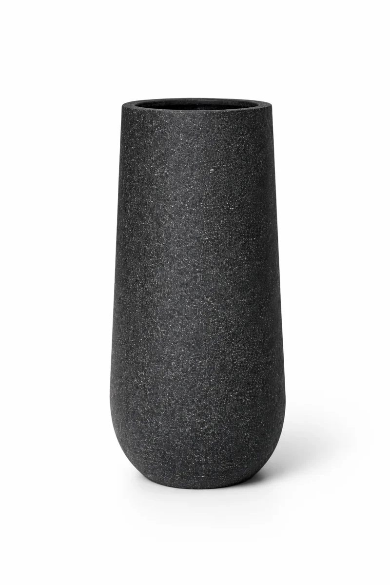 Pflanzkübel Nax Schwarz, Bodenvase in Granit-Optik