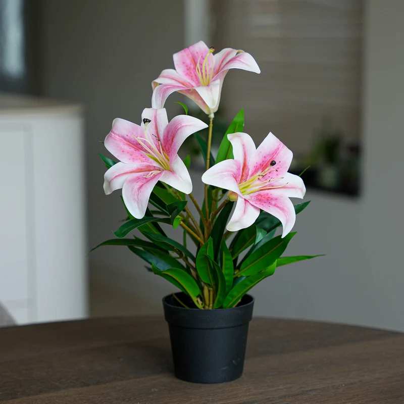 Lily in pot - Pink - Artificial plant - ↑ 33 cm