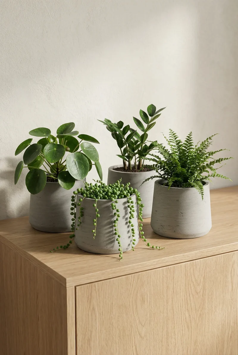 Übertöpfe Patt Grau, 4er-Set Ø:20 cm aus glasfaserverstärktem Ton