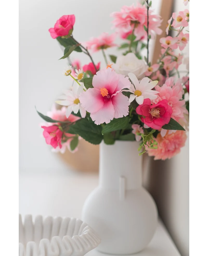 Kunstbloem Hibiscus 64 cm licht roze