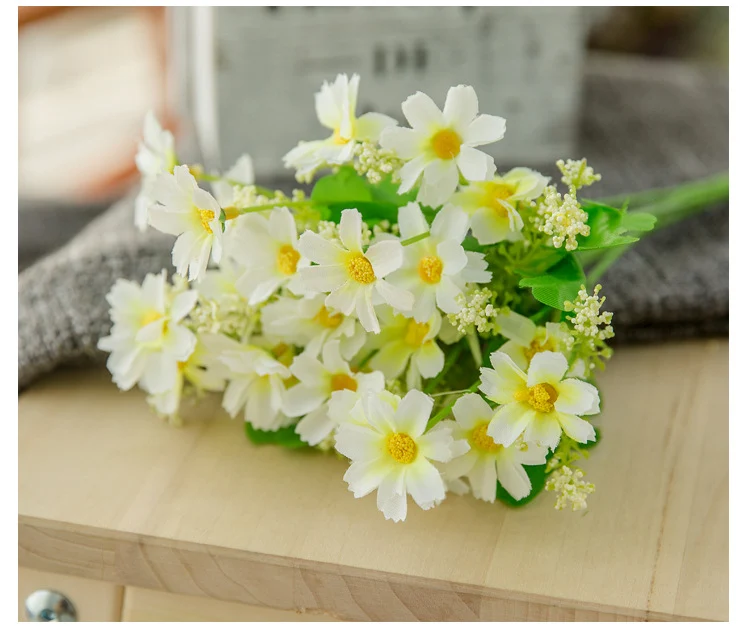 Künstliche Gänseblümchen Künstliche Balkonpflanzen und Innen, Plastik Blumen Dekoration, Faux Kunststoff UV-beständige Blumen für Gräber und Garten