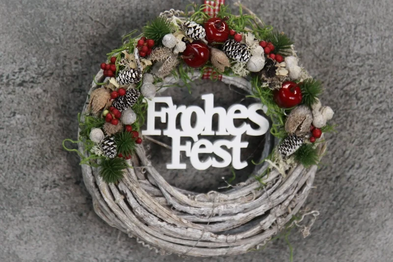 Türkranz Weihnachten Frohes Fest – Wunschfarbe Tanne handgefertigt