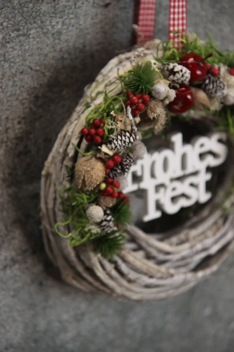 Türkranz Weihnachten Frohes Fest – Wunschfarbe Tanne handgefertigt