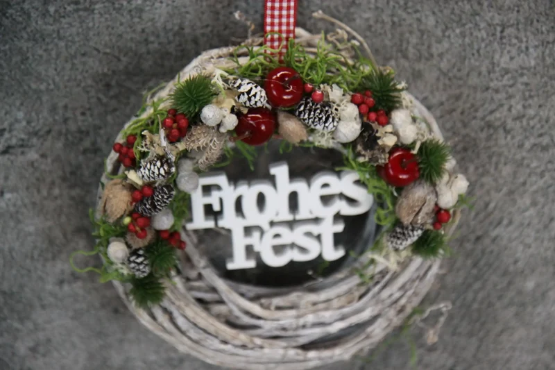 Türkranz Weihnachten Frohes Fest – Wunschfarbe Tanne handgefertigt
