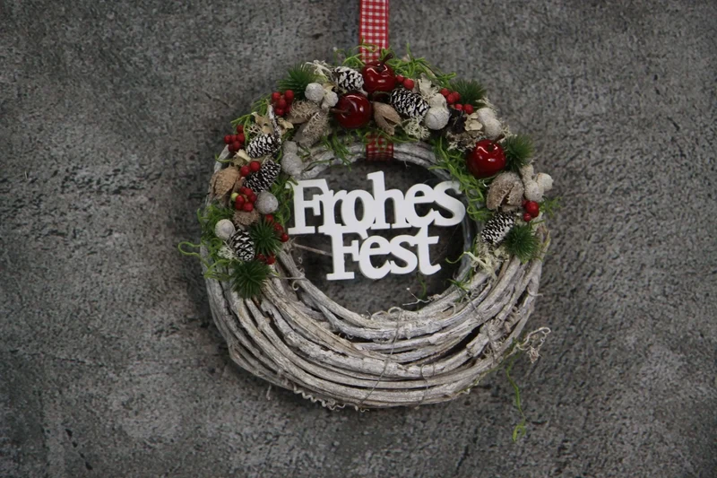 Türkranz Weihnachten Frohes Fest – Wunschfarbe Tanne handgefertigt